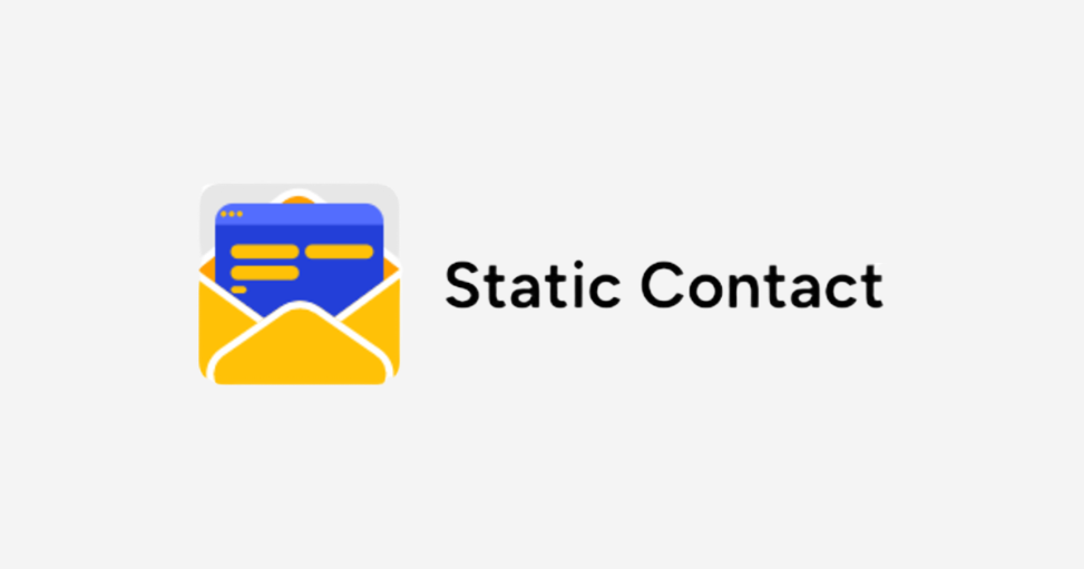 The Static Contact logo - an open envelope with a web form emerging from it